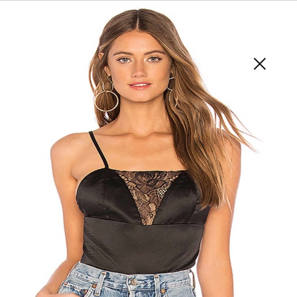 Nina Lace Insert Satin Bodysuit